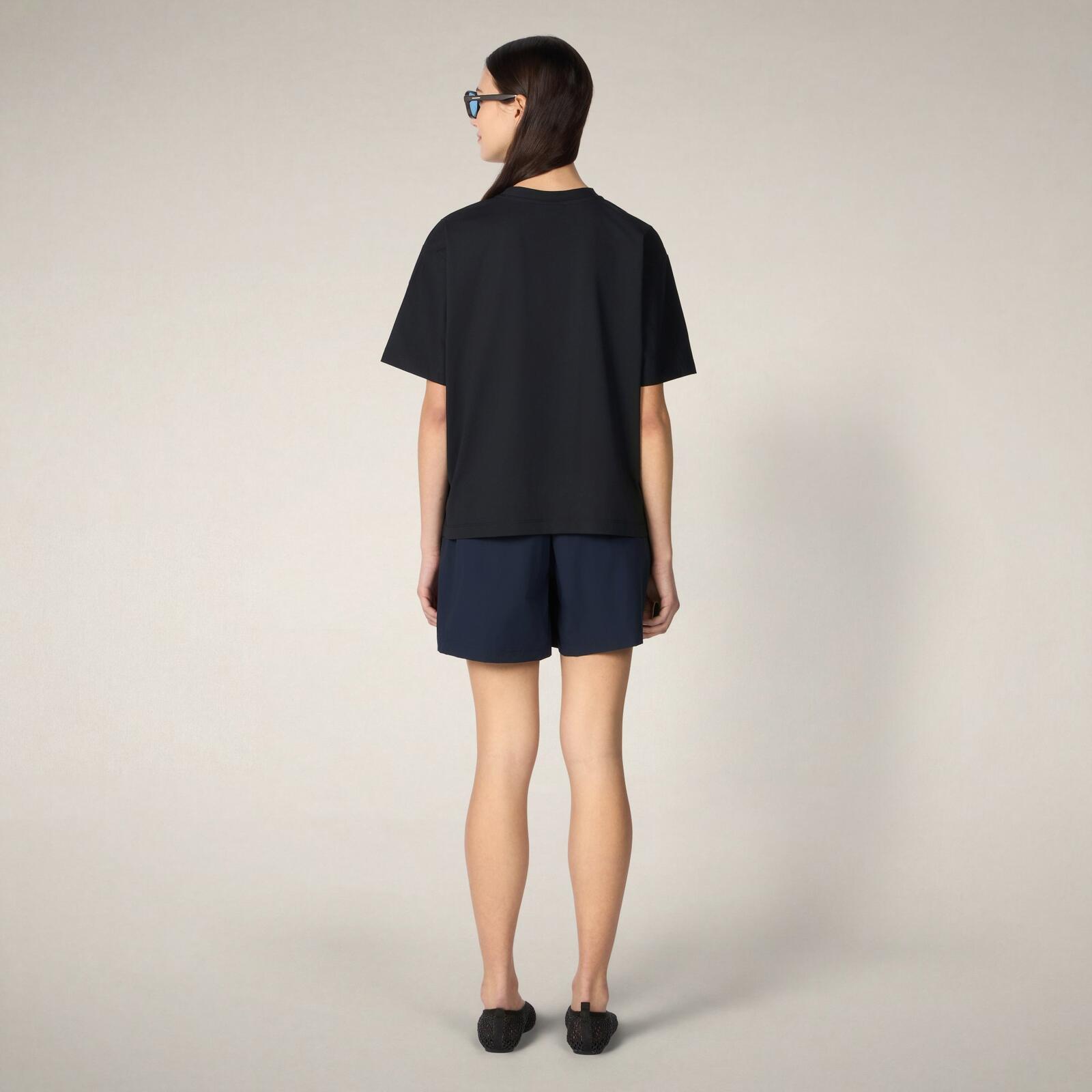 Kadın T-Shirt Siyah-Lina