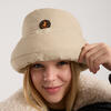 Unisex Dolgulu Bucket Şapka Bej - Feli