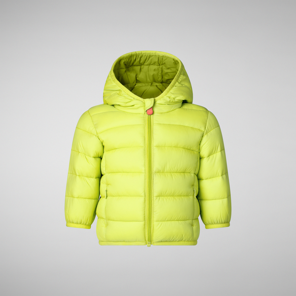 Unisex Çocuk Şişme Mont Fosforlu Yeşil - Wally