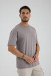 Erkek Oversize T-shirt Gri - Fran