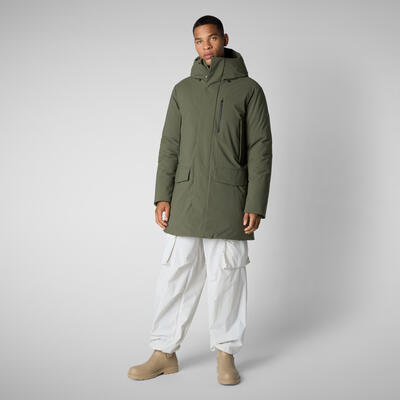 Erkek Kapüşonlu Parka Haki - Daucus