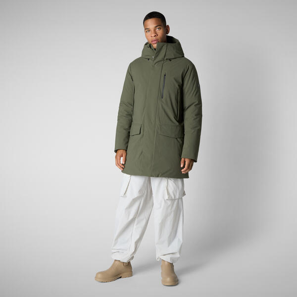 Erkek Kapüşonlu Parka Haki - Daucus