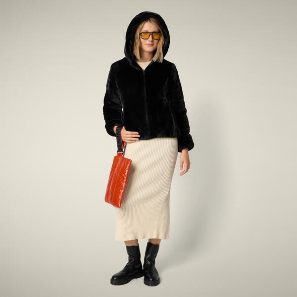 Kadın Kapüşonlu Çift Taraflı Mont Siyah - Laila