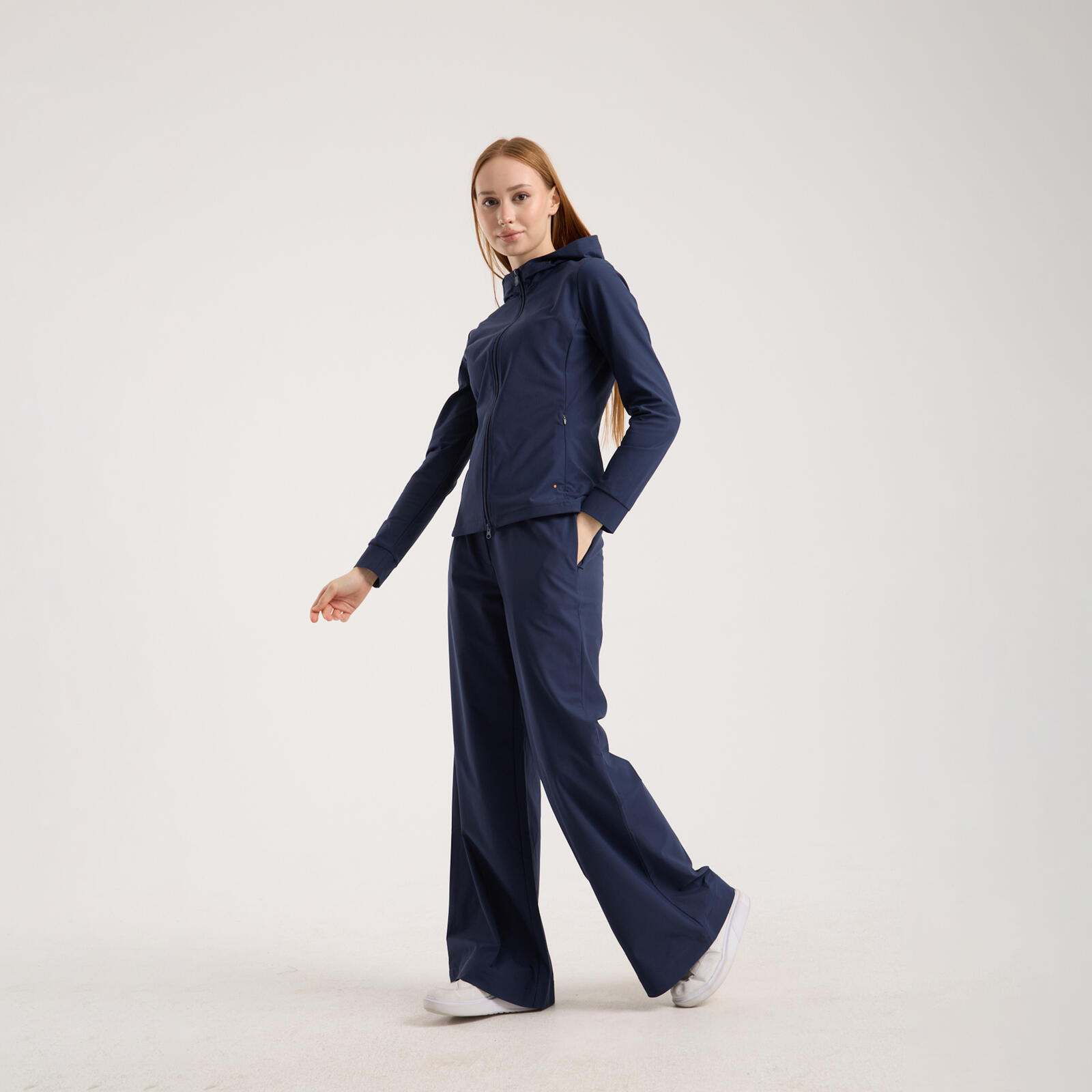 Kadın Wide Leg Pantolon Lacivert - Ilma