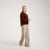 Kadın Bordo Basic Fit Kazak