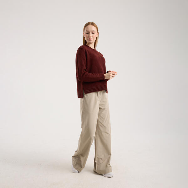Kadın Bordo Basic Fit Kazak