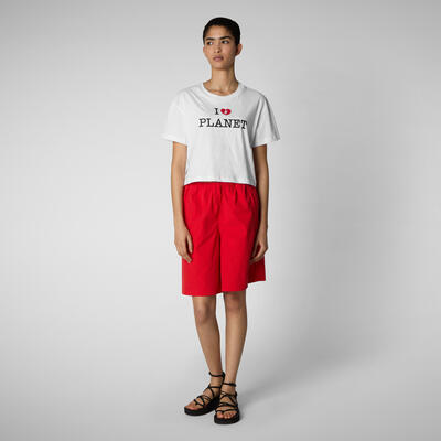 Kadın T-shirt Beyaz - Britta