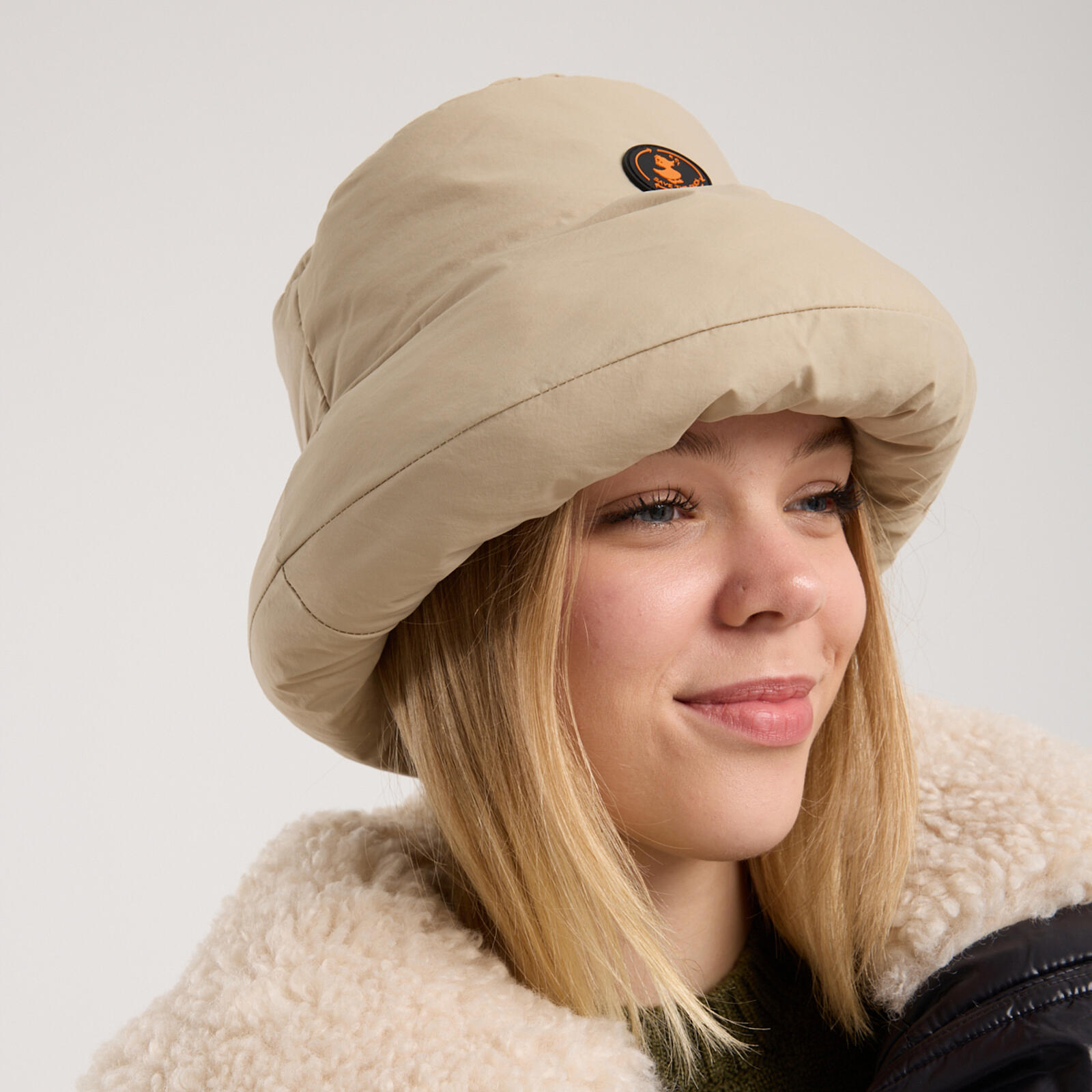 Unisex Dolgulu Bucket Şapka Bej - Feli
