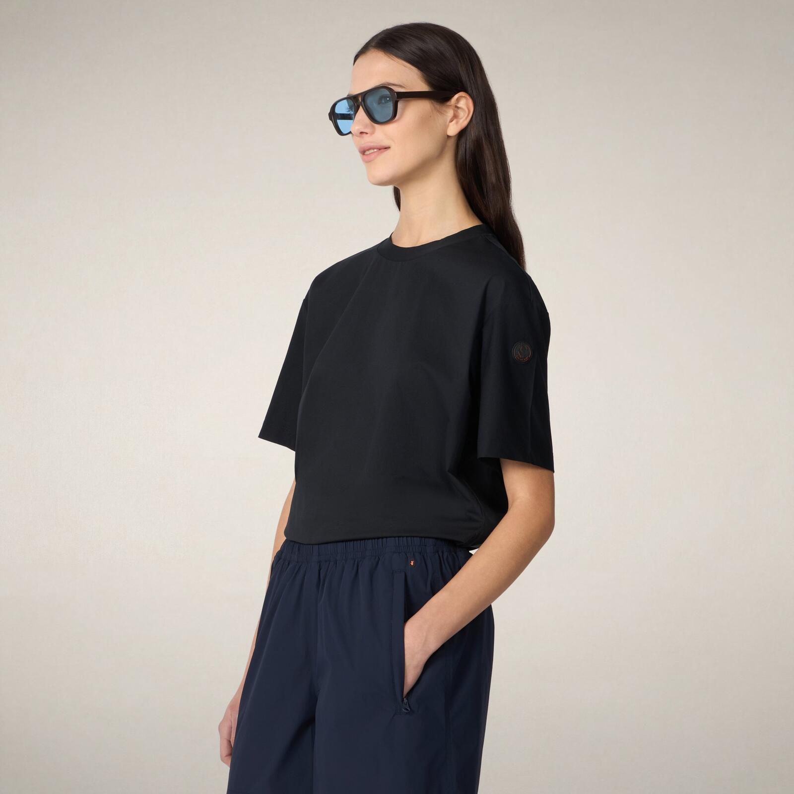 Kadın T-Shirt Siyah-Lina