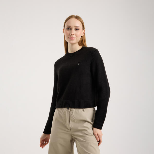 Kadın Siyah Basic Fit Kazak