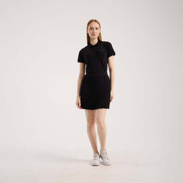 Kadın Siyah Polo Yaka T-shirt