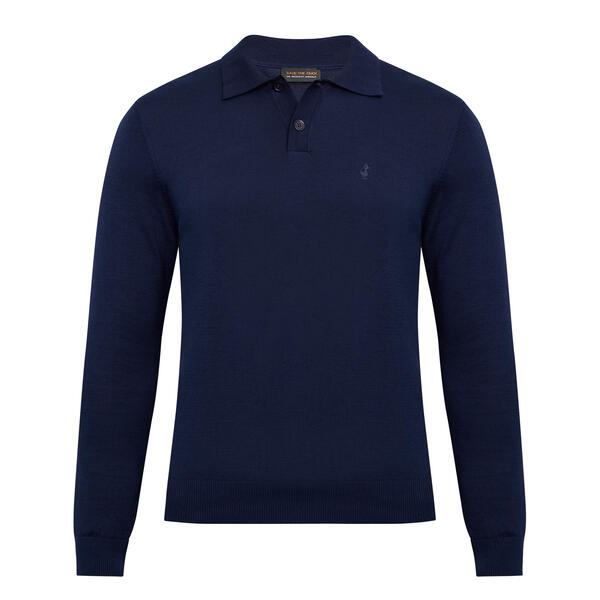 Erkek Lacivert Polo Yaka Kazak