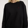 Kadın Siyah Bisiklet Yaka Sweatshirt