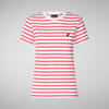 Kadın Çizgili T-shirt Kırmızı - Kova