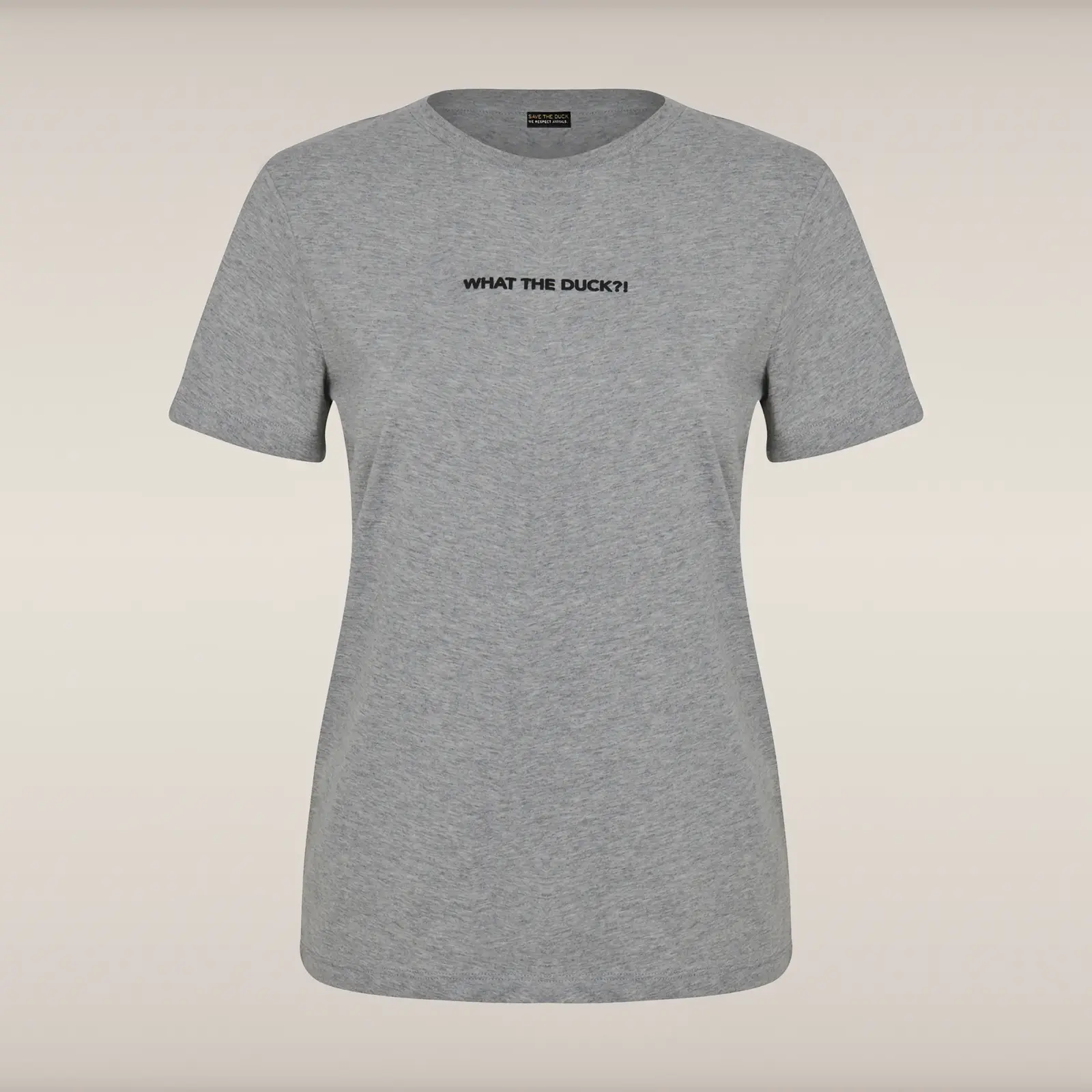 Kadın T-shirt Açık Gri Melanj -WHAT THE DUCK