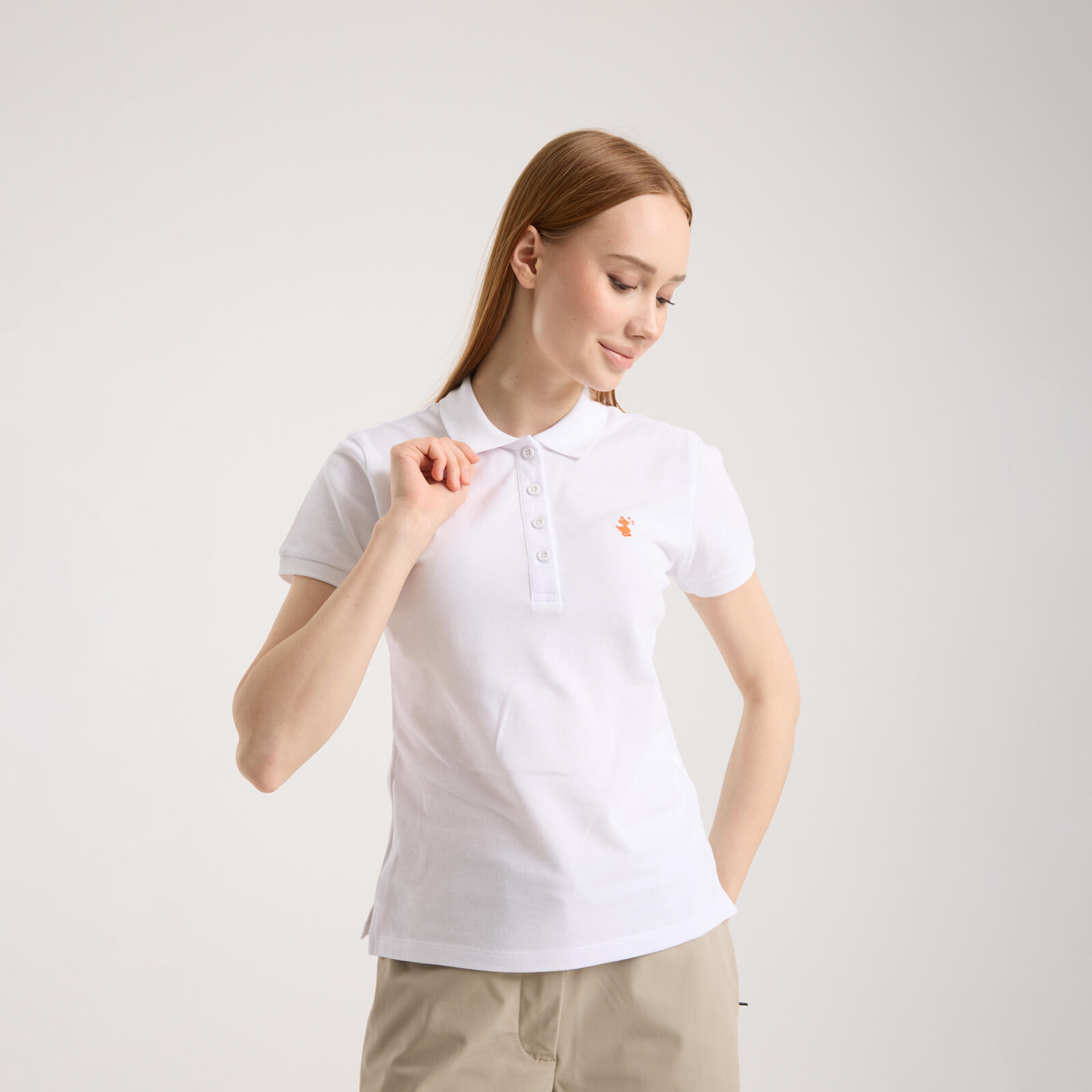 Kadın Beyaz Polo Yaka T-shirt