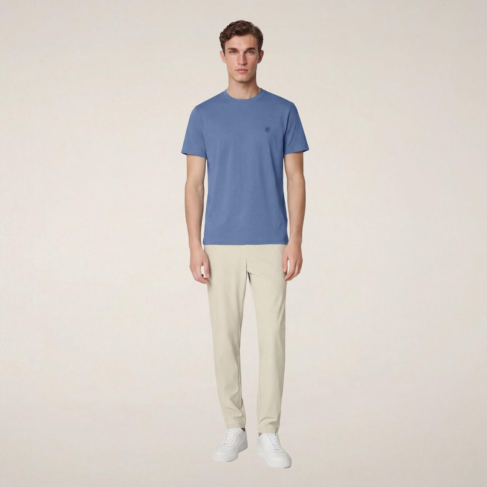 Erkek T-Shirt Açık Mavi-Adelmar