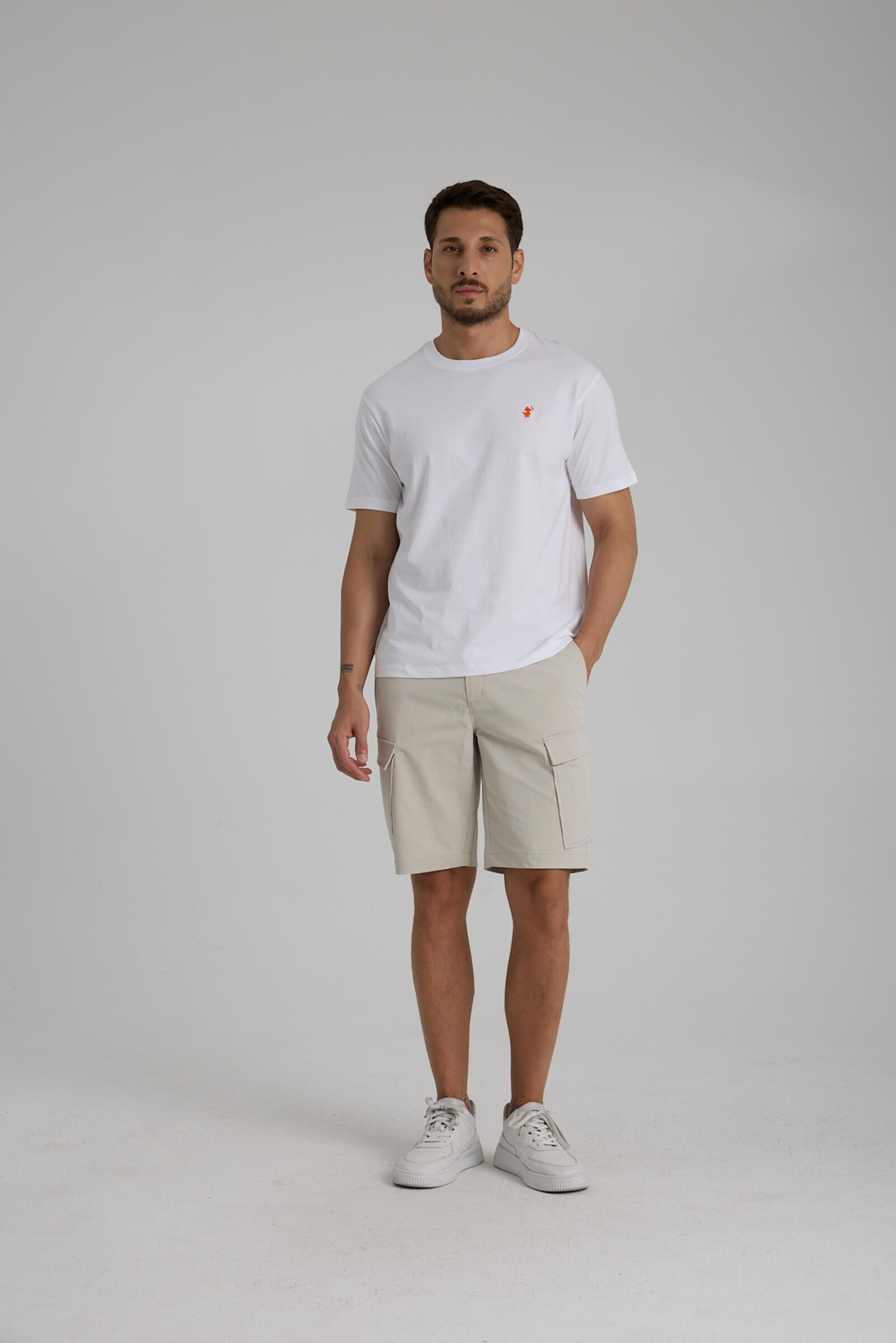 Erkek T-shirt Beyaz - Clem
