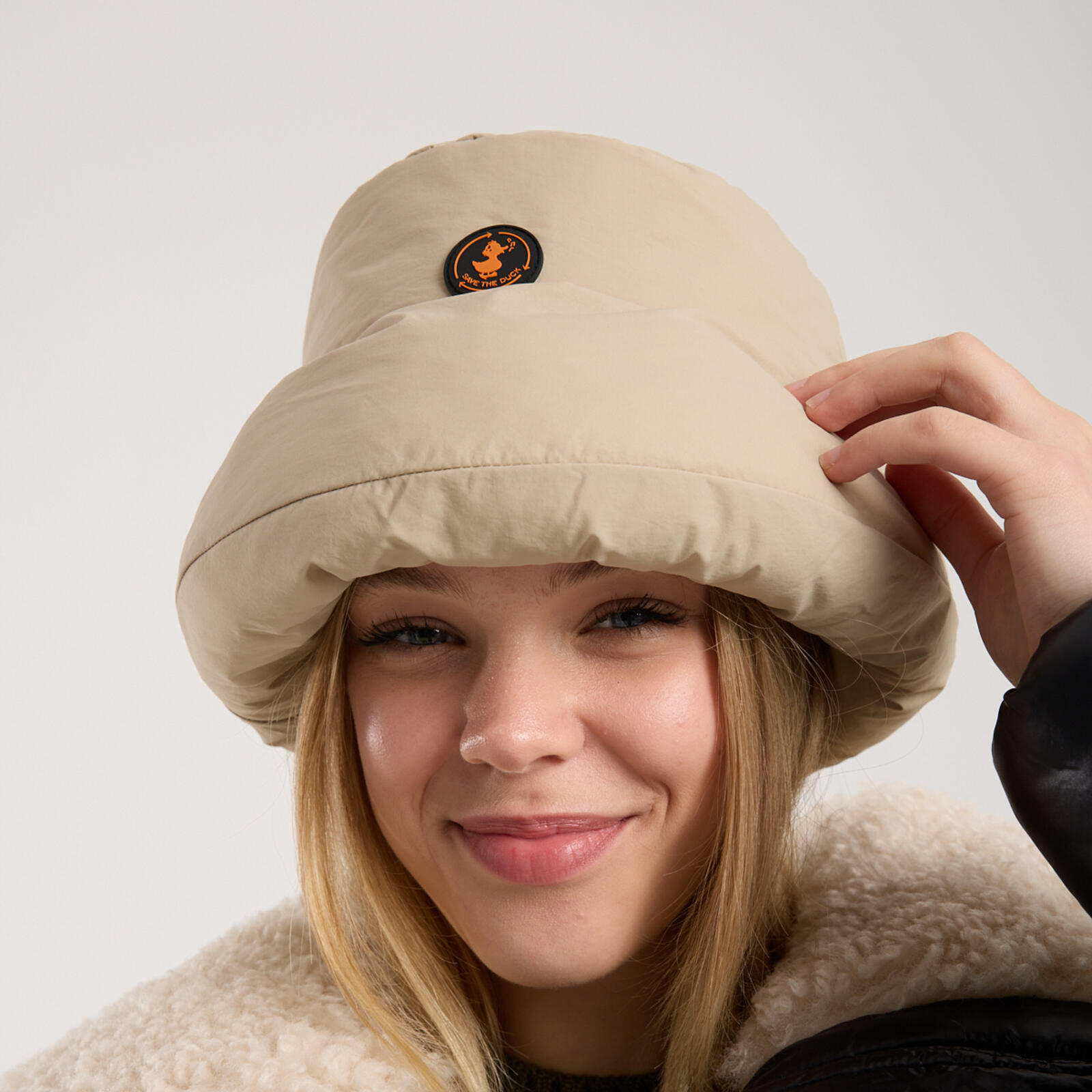 Unisex Dolgulu Bucket Şapka Bej - Feli