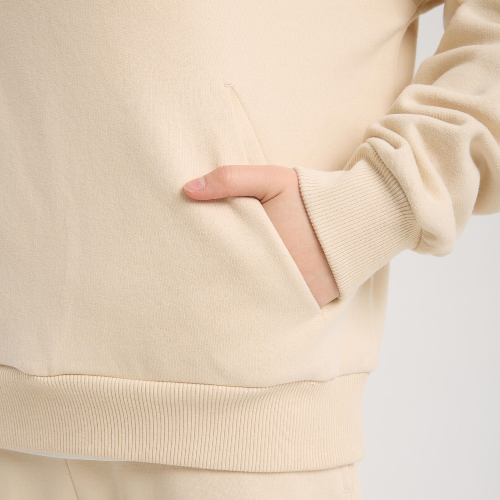 Kadın Kum Beji Kapüşonlu Sweatshirt