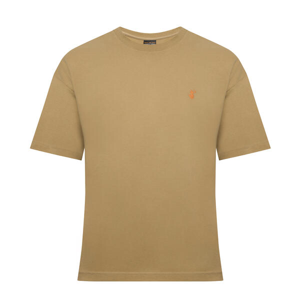 Erkek Haki Kahverengi Oversized T-shirt