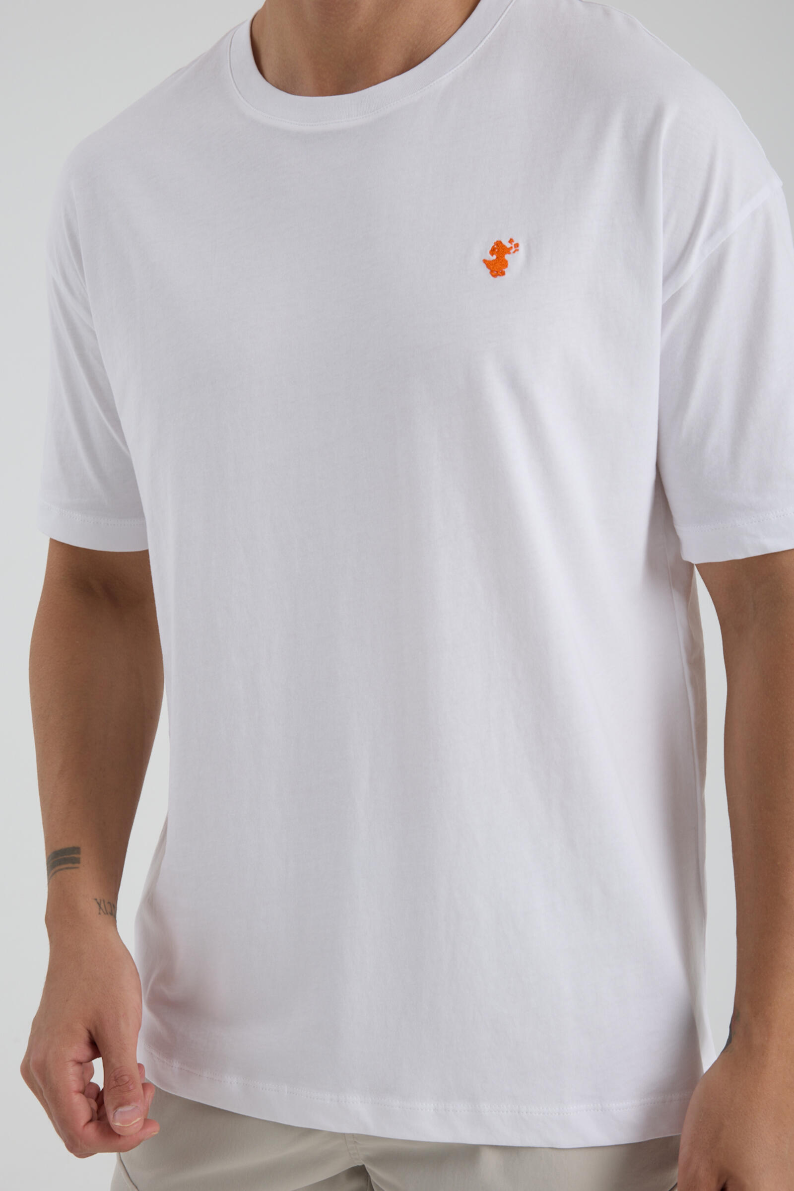 Erkek Oversize T-shirt Beyaz - Fran