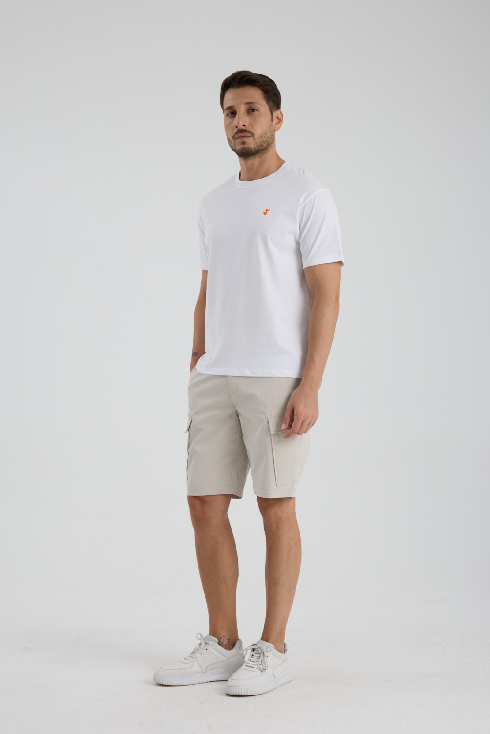 Erkek T-shirt Beyaz - Clem
