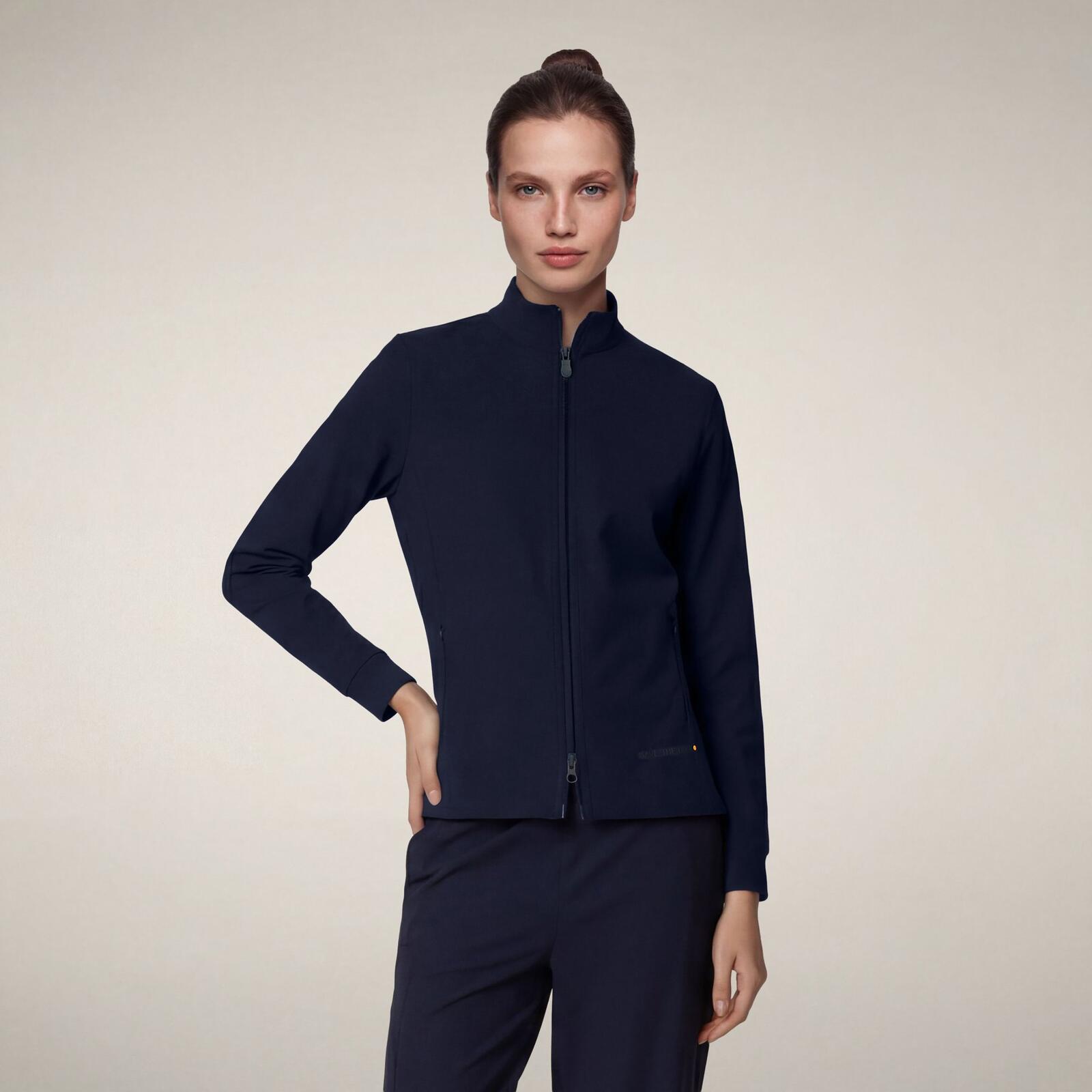 Kadın Fermuarlı Sweatshirt Lacivert - Pella