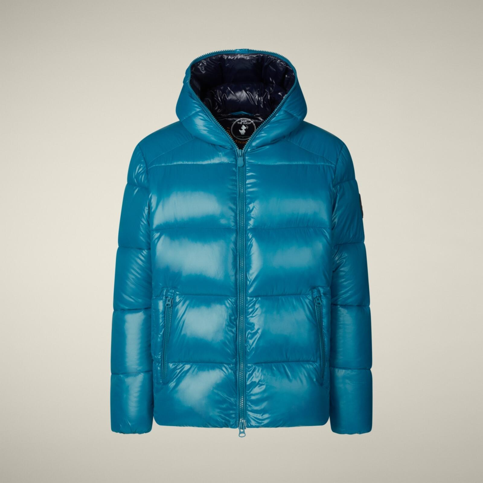 Erkek Kapüşonlu Şişme Mont Mavi-Edgard