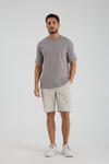 Erkek Oversize T-shirt Gri - Fran