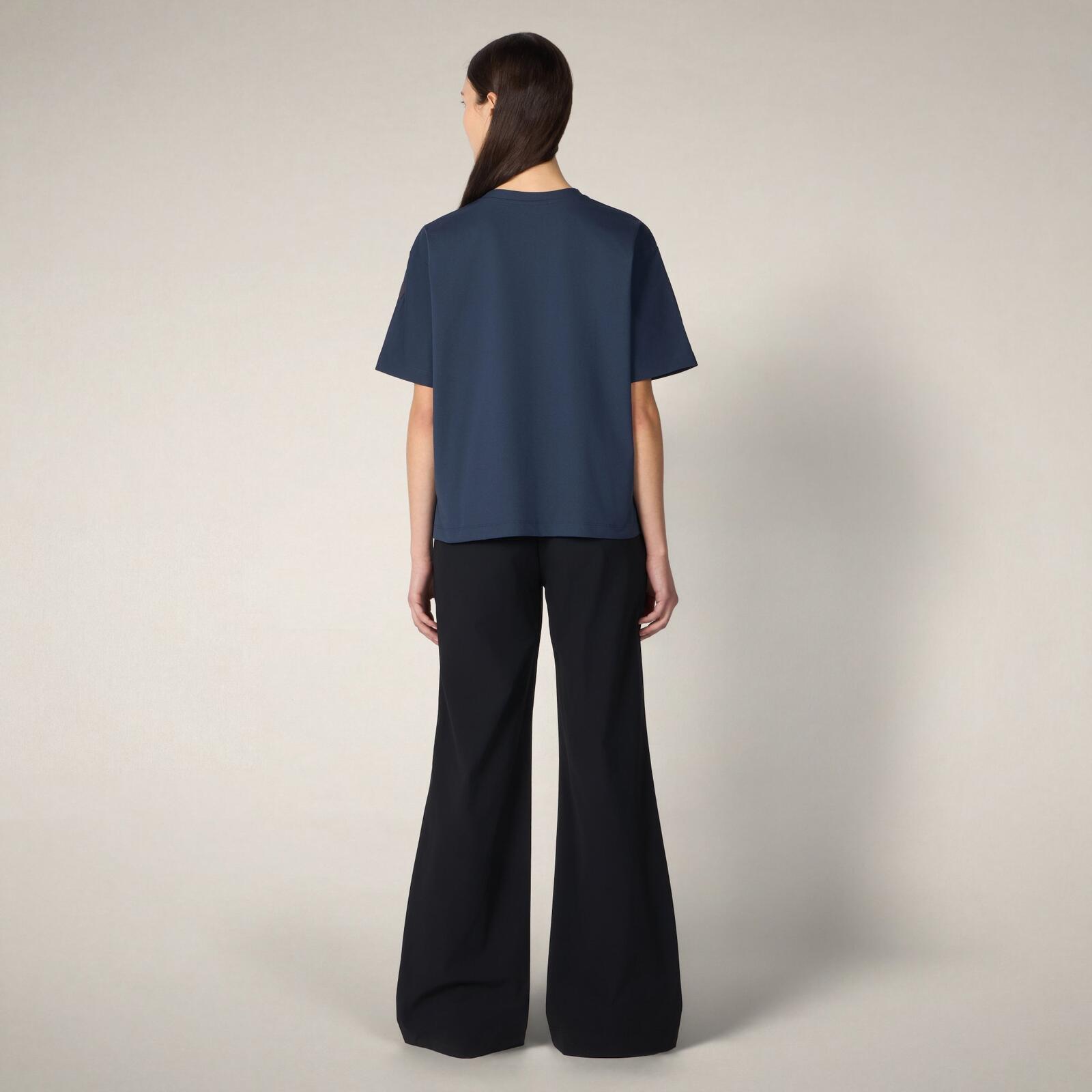 Kadın T-Shirt Lacivert-Lina