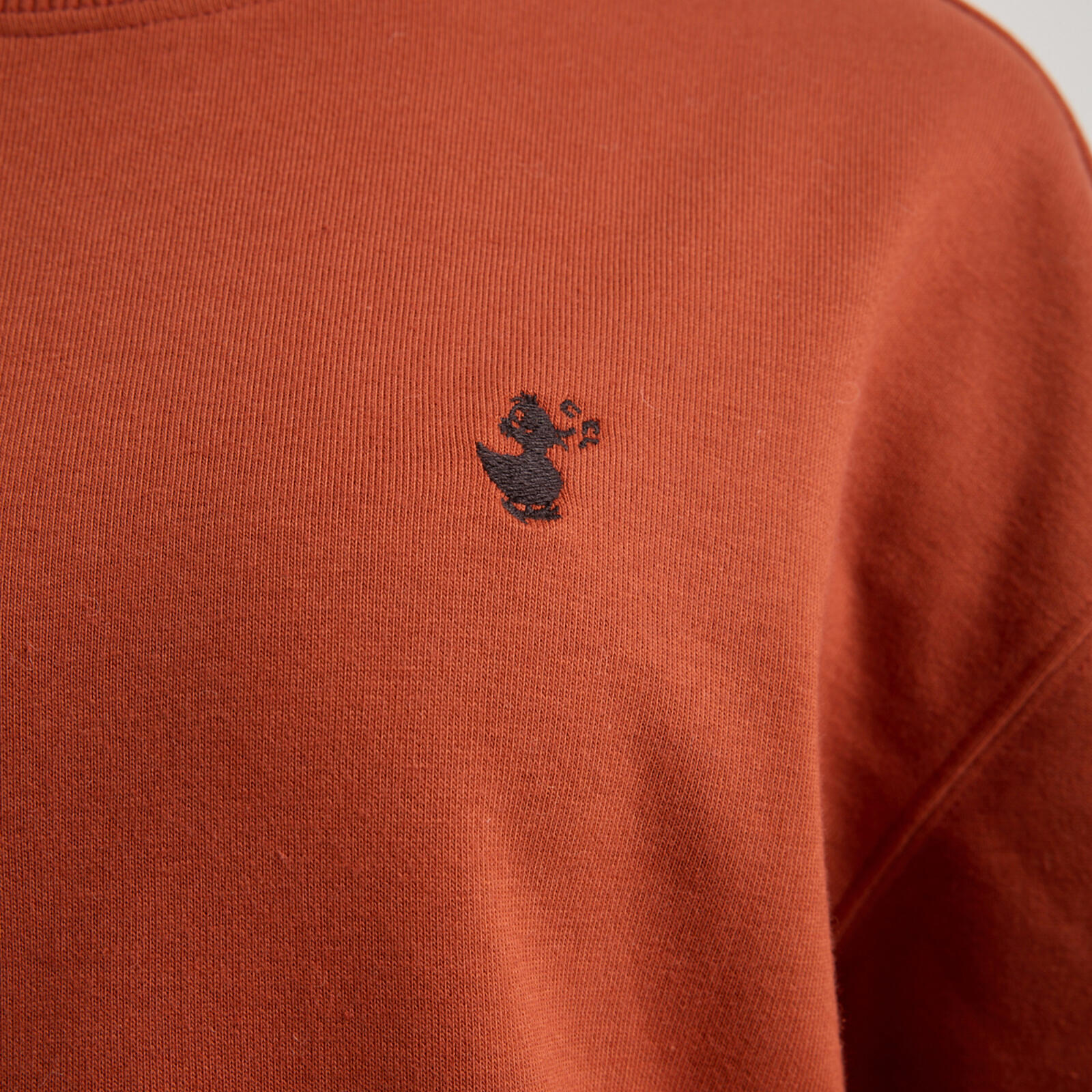 Kadın Kiremit Kırmızı Bisiklet Yaka Sweatshirt