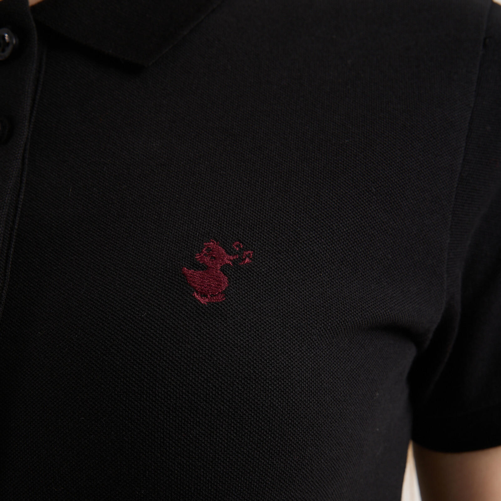 Kadın Siyah Polo Yaka T-shirt