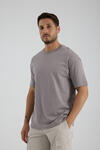 Erkek Oversize T-shirt Gri - Fran