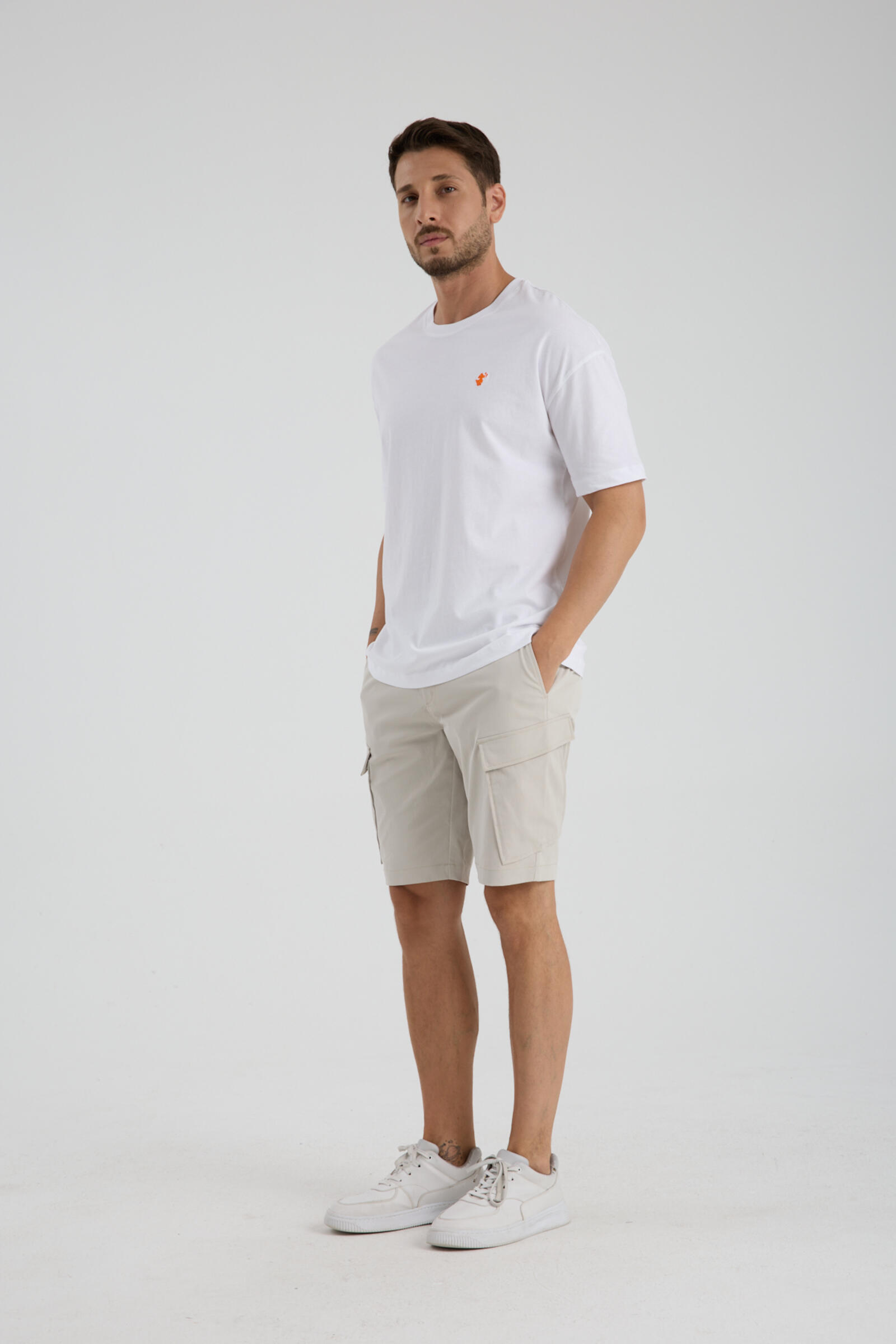 Erkek Oversize T-shirt Beyaz - Fran