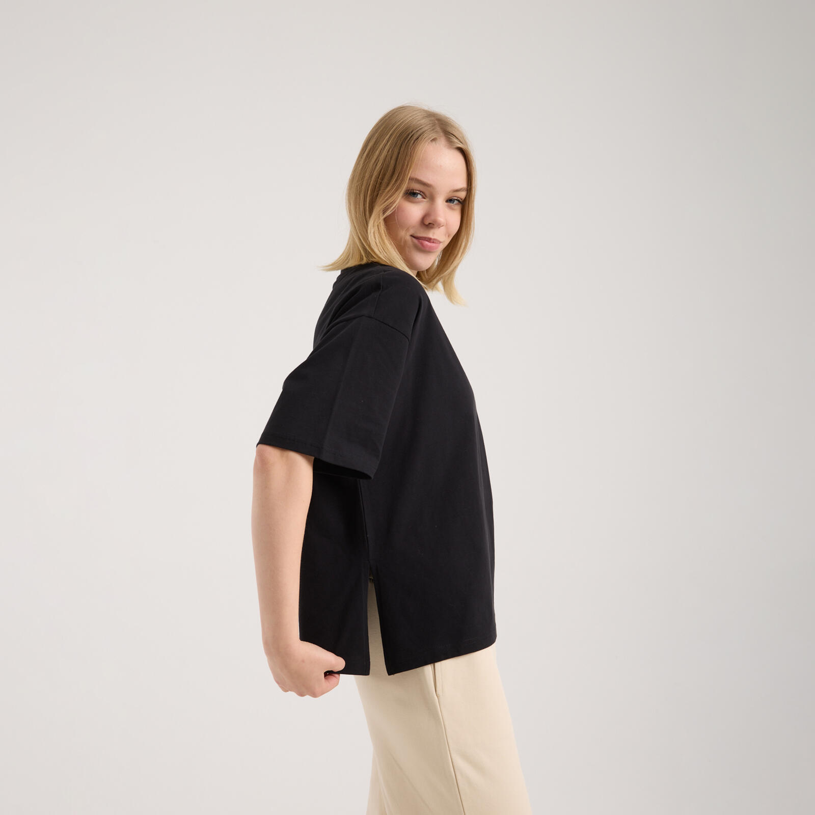 Kadın Siyah Oversized T-shirt