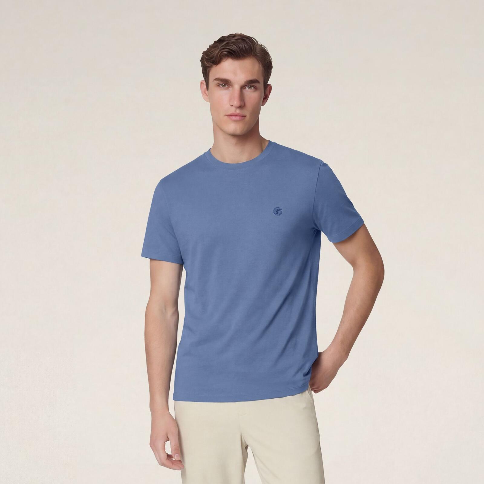 Erkek T-Shirt Açık Mavi-Adelmar