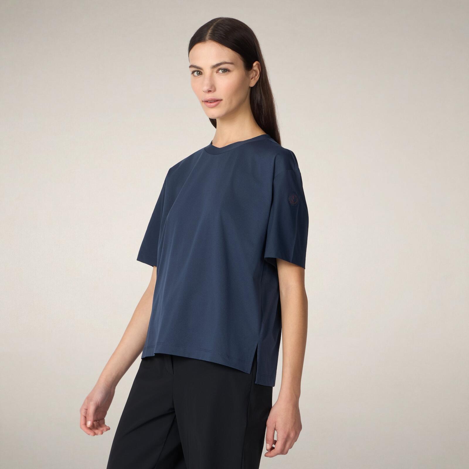 Kadın T-Shirt Lacivert-Lina