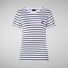 Kadın Çizgili T-shirt Lacivert - Kova
