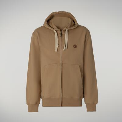 Erkek Fermuarlı Sweatshirt Bej - Adonias