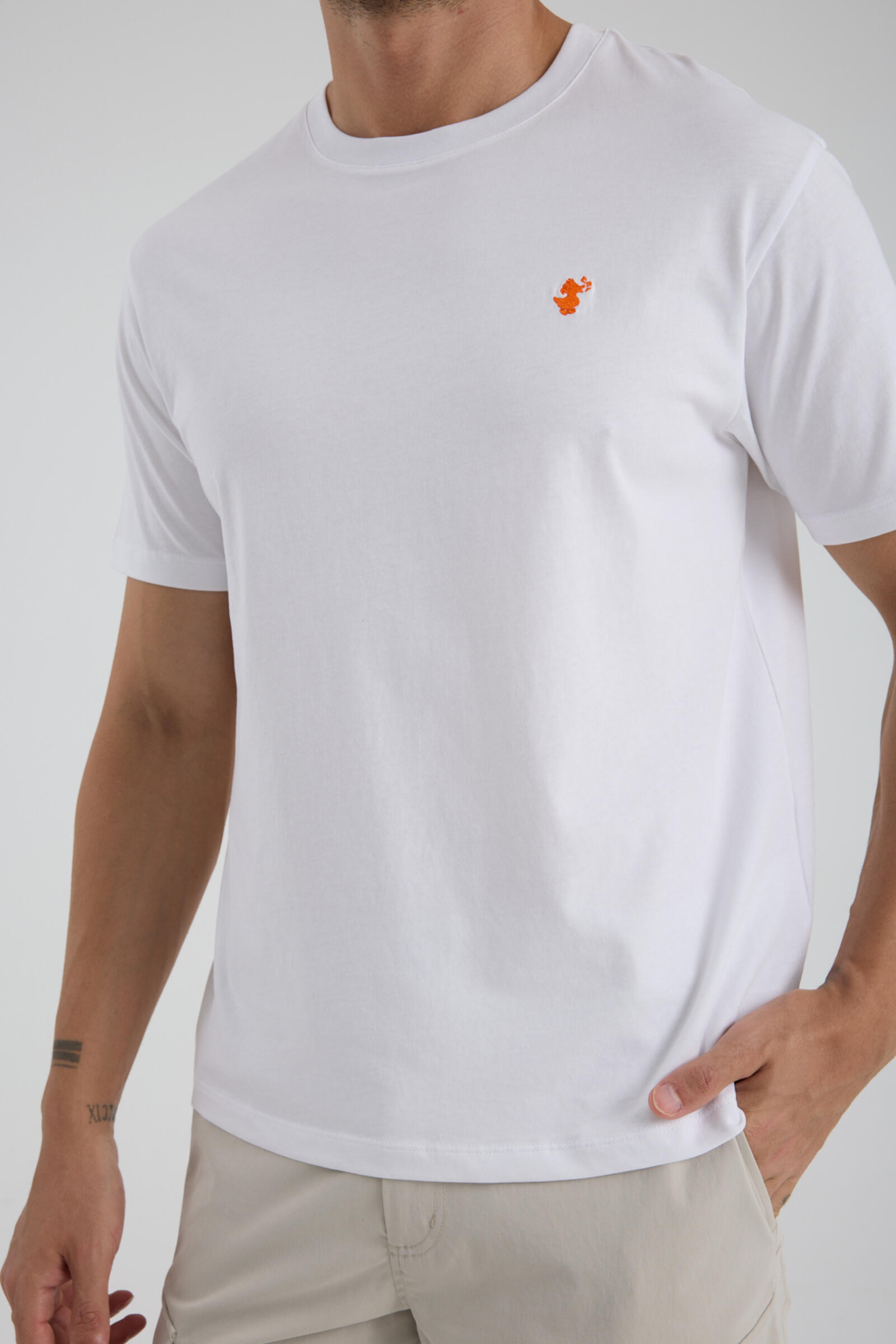 Erkek T-shirt Beyaz - Clem