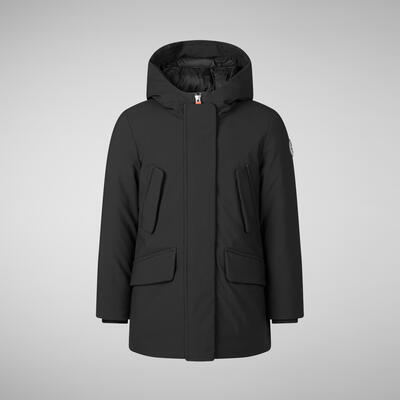 Kız Çocuk Kapüşonlu Parka Siyah - Ally
