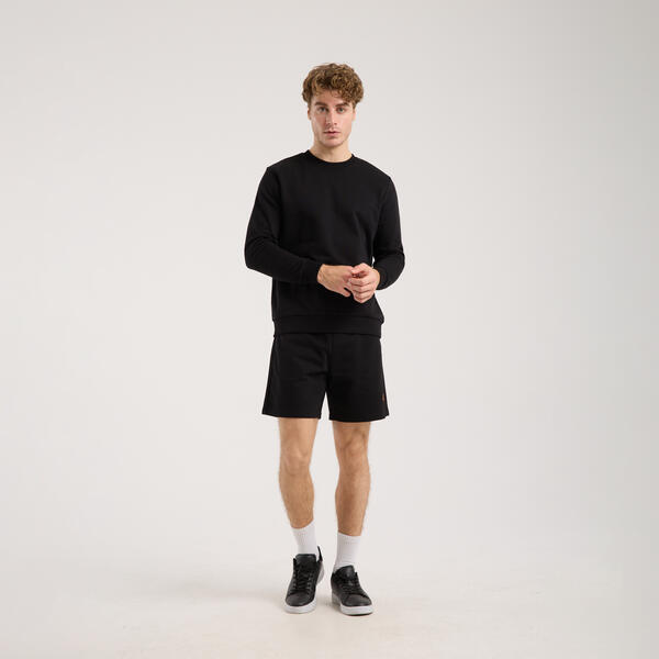 Erkek Siyah Bisiklet Yaka Sweatshirt