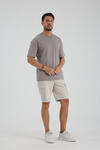 Erkek Oversize T-shirt Gri - Fran