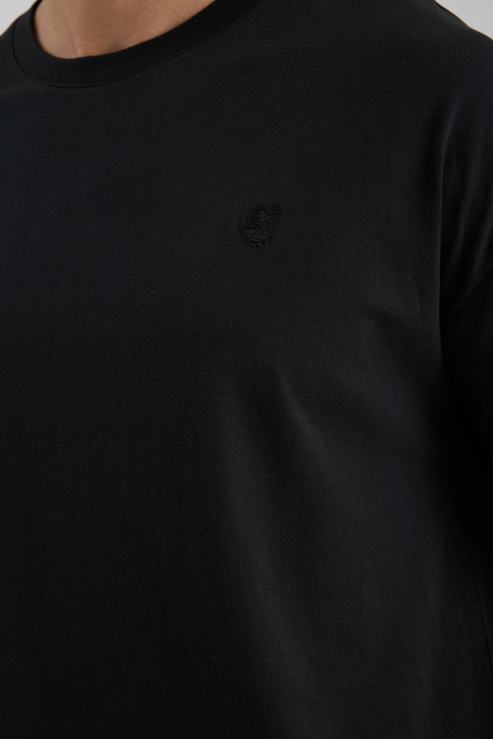 Erkek Oversize T-shirt Siyah - Fran