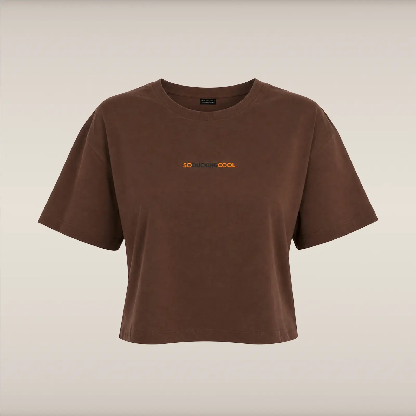 Kadın T-shirt Moka Kahverengi -SO DUCKING COOL