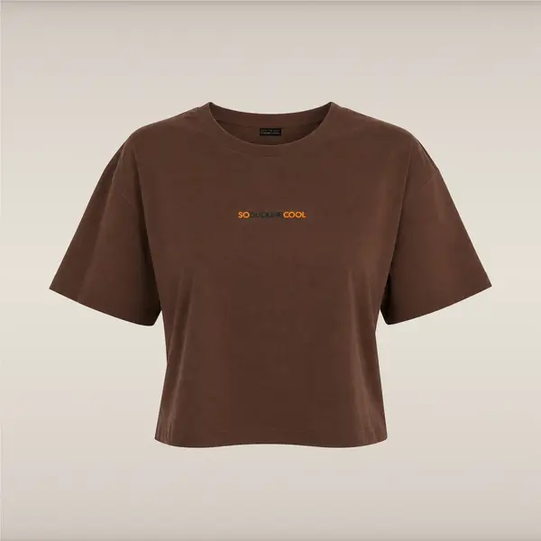 Kadın T-shirt Moka Kahverengi -SO DUCKING COOL
