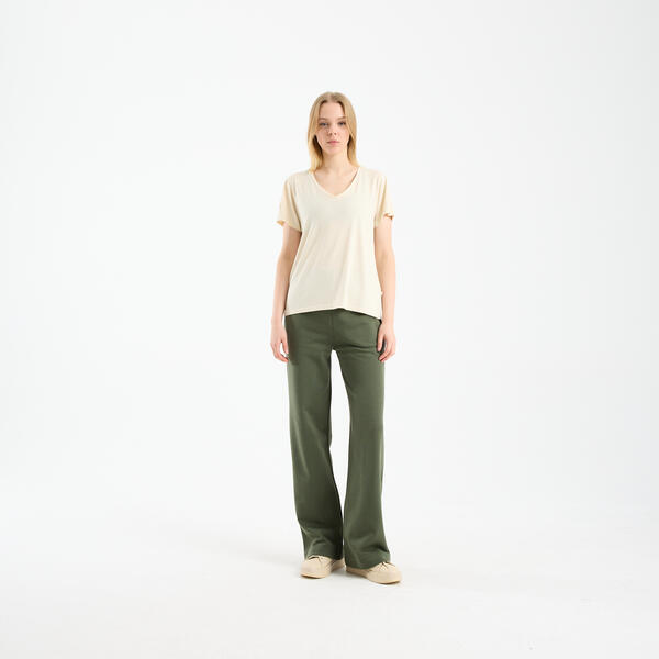 Kadın Kum Beji Basic T-shirt