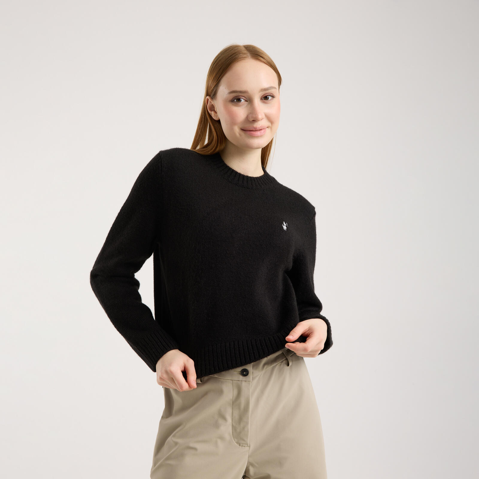 Kadın Siyah Basic Fit Kazak