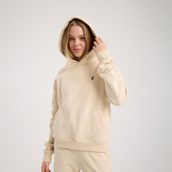Kadın Kum Beji Kapüşonlu Sweatshirt